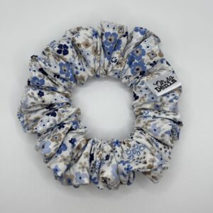 Blue and White Floral Hair Scrunchie