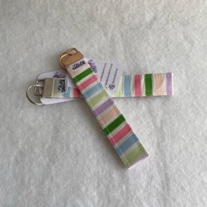 Pastel Candy Stripes Key Fob