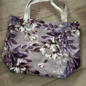Purple Floral Shopping Bag