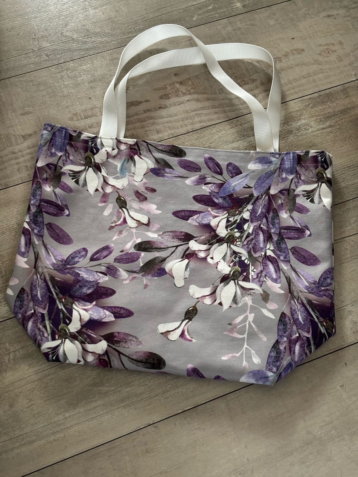 Purple Floral Shopping Bag