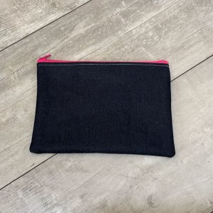 Denim Unlined Zipper Pouch - 21cm x 15cm