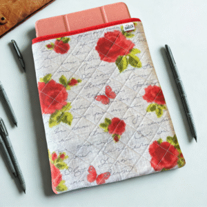 Red Rose & Butterflies Tablet/Book Sleeve (22cm x 28.5 cm)