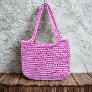 Pink & Red Bow Crochet Tote