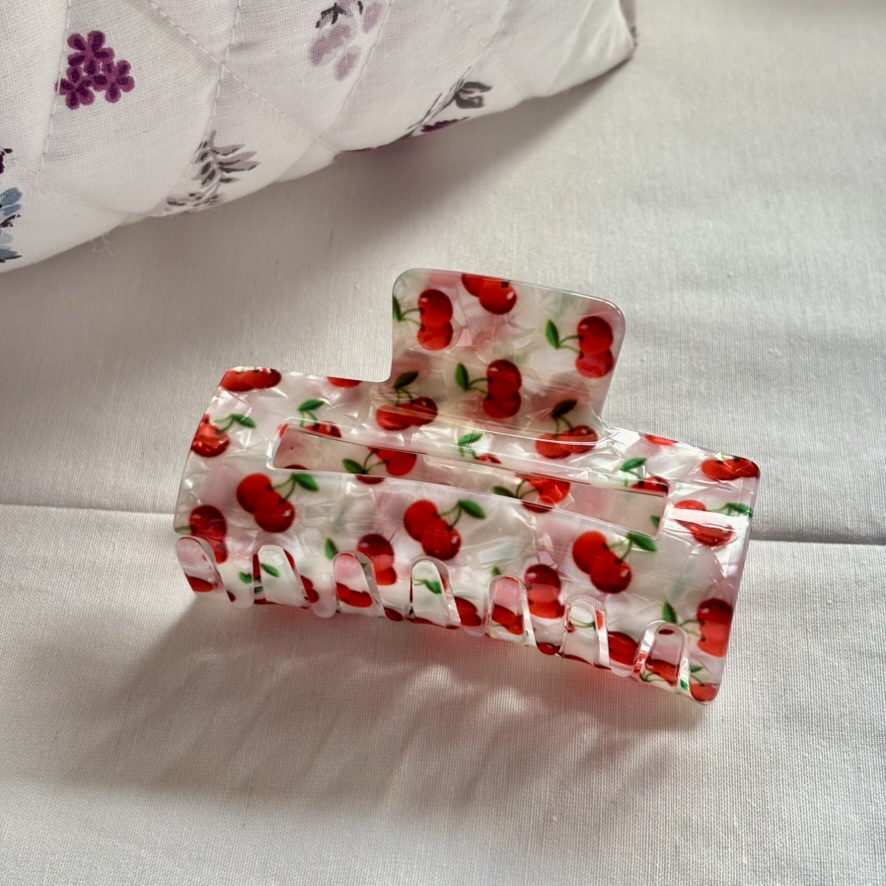Cherries Rectangular Hair Clip